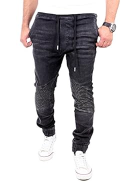 Reslad Jogg-Jeans Biker-Style Jeans-Herren Slim Fit Jogging-Hose RS-2068