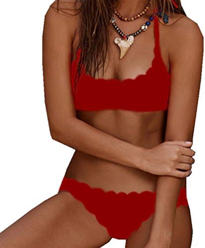 QLVY Bikini Ladies Two-Piece Swimsuit Sexy Split Sling Swimsuit Charming Close-Fitting Swimwear Red S