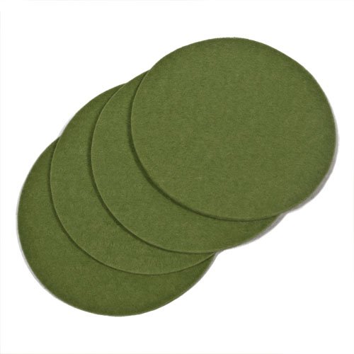 Hochwertige Untersetzer aus Filz (Designfilz, 100 % Wolle), olivgrün, 10 cm Durchmesser – 4 Stück - 2
