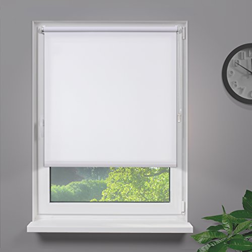 Fensterdecor Klemmfix Mini Sichtschutzrollo ohne Bohren / Weiß 50 x 100 cm (BxH)
