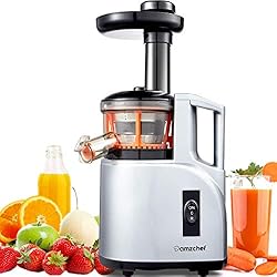 Extracteur de Jus AMZCHEF Extracteur à Jus Fruits et Légume Presse à Froid Machine Centrifugeuse Extracteur de Jus Vertical Slow Juicer Sans BPA|Moteur Silencieux Fonction Inverse 150W