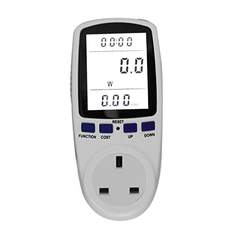 Preisvergleich Produktbild Dingcaiyi Leistungsmessgerät Energiekostenmessgerät Energiemessgerät Power-Monitor mit LCD-Bildschirm,TS-836B Stromverbrauchszähler mit Weiße hinterleuchtete LCD-Anzeige,Analysator mit Überlastsicherung