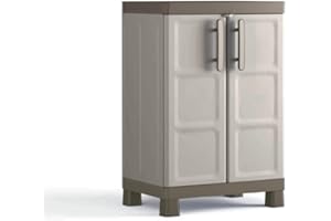 Keter Armadio Basso Excellence, 2 Ripiani Regolabili, Beige/Tortora, 65x45x97 H Cm
