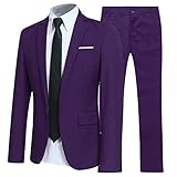 traje morado hombre traje de dos piezas de negocios informal: chaqueta y pantalón. Camisas y corbatas no están incluidos