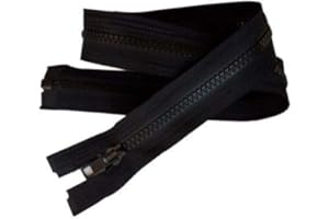 FILOUFACE Fermeture Eclair Coloris Noir 80 cm Séparable Ouvrable maille 5 mm largeur 3 cm blouson