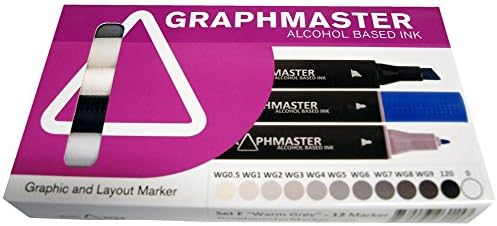 Graphmaster Grafikmarker 12er 12 Set Warm Grey Grau Box Grafik Design Marker Pen
