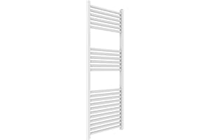 ERCOS Scaldasalviette Termoarredo Bagno Dimensioni 500x1200 mm Radiatore Colore Bianco Opaco, Attacchi da 1/2" Fornito Con Kit Montaggio