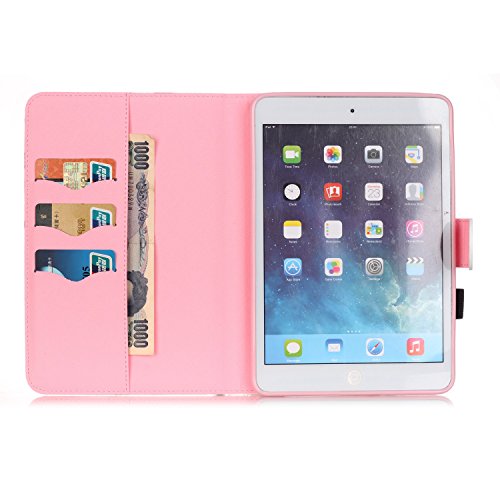 iPad Mini 3 Hülle, Deenor Colorful Painting and Stylish Drawing Wallet Case Book Style PU Leder Flip Protective Stand Flip Schutzhülle Hülle für Apple iPad Mini 1/2/3 Generation. (Mother and child owl) - 7