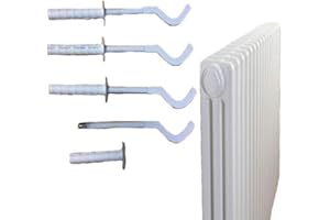 PSW TRADE SUPPLIERS LTD 4 soportes de montaje en pared para radiador de diseño universal (blancos) con kit de fijación