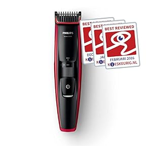 Philips Beardtrimmer Series 5000 bt5203/15 Rechargeable Black, Red Hair Clipper – Shaver (Black, Red, Stainless Steel, 1 cm, 0.4 mm, 2 Year (S), 60 min) - Image 2