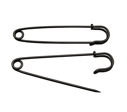 Amanaote Gun Schwarz Sicherheit Pins 100 mm x 23 mm Größe Jewelry für Kilt Decken Röcke Crafts 6 Stück
