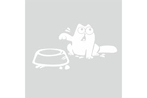 ‎TRADERCAT tradercat Auto Aufkleber Simons Cat mit Napf - 25cm - Sticker für alle Oberflächen - Fenster, Seitenspiegel, Heckscheibe, Motorhaube, Fahrzeug – mit Anleitung