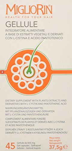 Migliorin, Integratore Alimentare per Capelli e Unghie, 45 Gellule da 835 mg