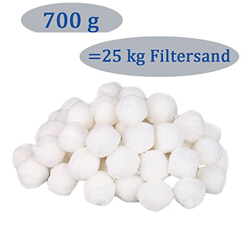 Aitsite 700g Filter Balls Pool Filterkessel Sandfilter 25 kg Filtersand Quarzsand Ersatzprodukte