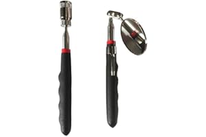 PROVANCE Pick Up Set of 2 Telescopic Tool Set LED Magnetic Inspection Mirror Lifter (Magnet with LED and Mirror)