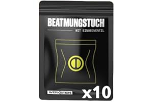 ‎WERKSTEIN Beatmungstuch 10er Set (10 x 8 cm) - Beatmungsmaske Erste Hilfe - Hygienischer Mund-zu-Mund Beatmung Schutz für Notfälle und Rettungseinsätze