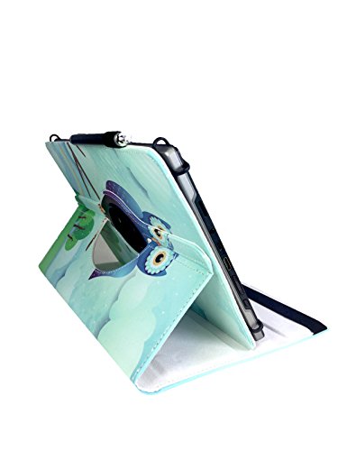 Tablet Tasche für MEDION LIFETAB E10501 (MD 60331) Schutz Hülle Etui Case + Touch Pen – 10.1 Zoll Blau Eulen 360_ - 2