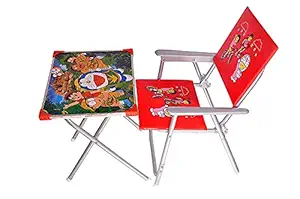 AVANI METROBUZZ Kids Study & Play Wooden Adjustable Folding Printed Table and Chair Set for (2 to 6 Year Old) Girls and Boys Baby - (Design 4)