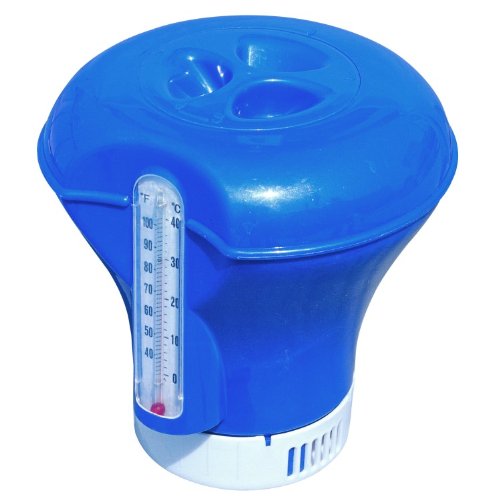 Chemikalienschwimmer mit Thermometer blau Pool Chlor Dosier Schwimmer