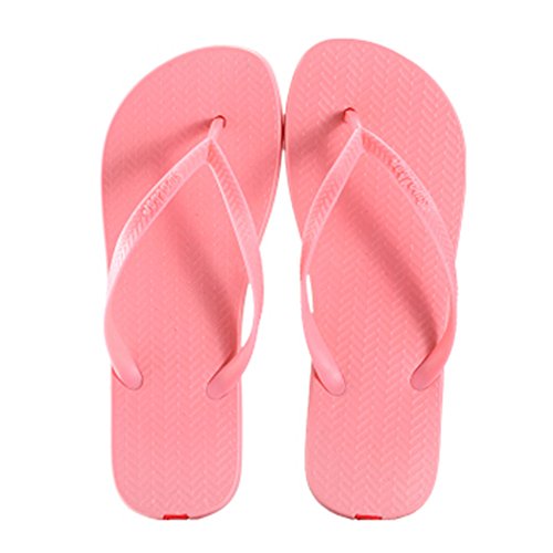 Unisex Casual Flip-flops Beach Slippers Anti-Slip House Slipper Coral Red