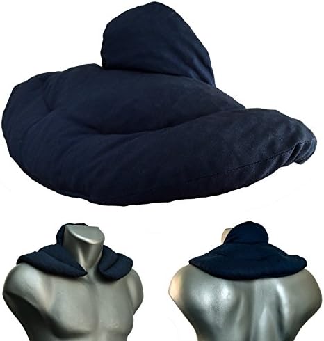 Neck Pillow Dark Blue - Hot Cherry Pit Pillow - Heating Pad and Cooling Bag - Cherry Stone - Microwavable
