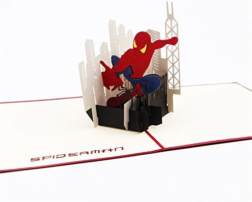 UNIQUEplus Spider Man Creative 3D Pop UP Greeting Gift Cards for Children, Birthday OR Any Occasion