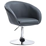 WOLTU BH24gr-1,1 X Fauteuil de bar réglable en hauteur siège en similicuir design avec dossier,Gris