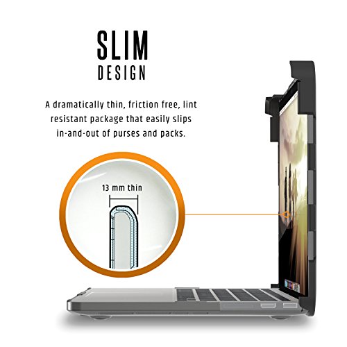 URBAN ARMOR GEAR Schutzhülle für Apple MacBook Pro Retina 13″ (Nicht kompatibel mit Version Late 2016) – grau/transparent [Lüftungsschlitzaussparungen | Stoßfest | Anti-Rutsch Füße] – UAG-MBP13-A1502-ASH - 3