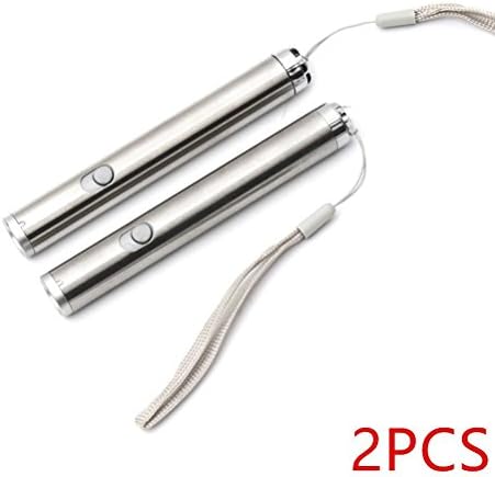 Cat Toys LED Interactive Cat Teaser Catch LED Light Pointer 2PCS Sets (Silver)