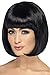 Price comparison product image Smiffys 12-inch Partyrama Wig Short Bob with Fringe - Black
