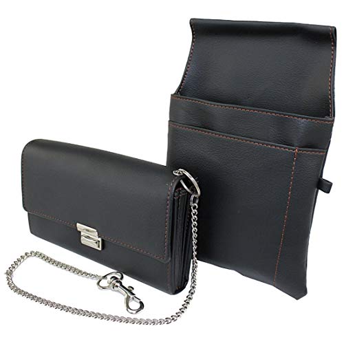 Preisvergleich Produktbild KELLNERIN KELLNER / KELLNERBÖRSE MIT HOLSTER KELLNERTASCHE GELDBÖRSE BEDIENUNGSGELDBEUTEL KELLNERBOERSE TAXIBÖRSE LEDER PORTEMONNAIE lang gross Münzfach XXl Herrenbörse