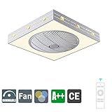 Giow Ventilateur Lampe Moderne Minimaliste Chambre plafonnier Chambre d'enfants LED Ventilateur plafonnier Dimmable Creative Invisible Calme Plafond Ventilateurs Salon Restaurant Bureau 48W avec