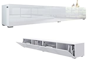 ‎PLATAN ROOM PLATAN ROOM Fernsehschrank TV-Lowboard 105/140 / 160/210 / 280 Hängend Oder Stehend (210 x 30 x 32, Weiß Matt/Weiß Hochglanz)