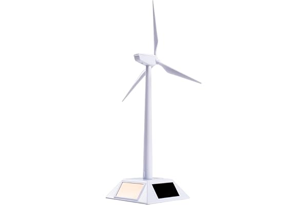 Jadeshay Mini Eolienne Modèle de Moulin à Vent à Énergie Solaire Kit Assemblé Modèle de Moulin à Vent à Énergie Solaire de Bureau pour Outil D'enseignement des Sciences