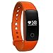 Produktbild kokc Fitness Tracker Smart Activity Tracker Smart Band Wireless Armbanduhr Bluetooth 4.0 Touch Wireless Aktivitäts- und Schlaf Schrittzähler und IP67 Armband mit Herz Rate Monitor, Schrittzähler, Orange