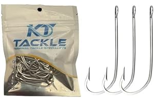 KT Tackle long shank sea fishing, boat fishing, shore fishing hook available in sizes 5/0, 4/0, 3/0, 2/0,1/0 25Pcs Suitable for cod, pollock, haddock, ling, saltwater species.