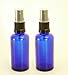 Pack of 2 x 50ml Blue Glass York Bottle with BLACK Atomiser/Sprayer Cap.