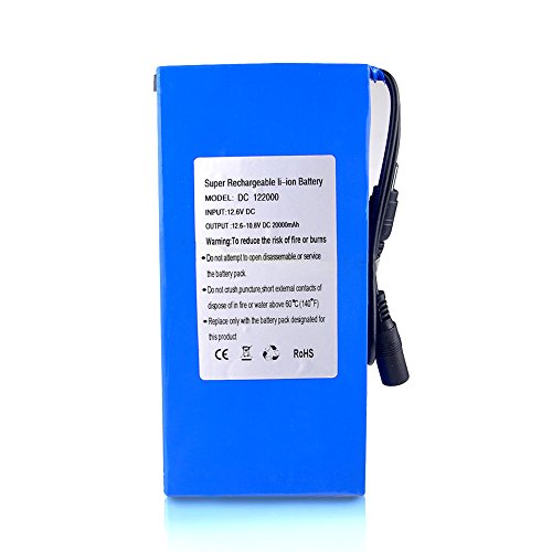 Midore 20000mAh Wiederaufladbare Lithium Ionen Batterie Akku Ladegerät DC12.6V &Stecker - 6
