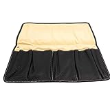 Uhrenrolle OFFICIAL GENEVA LUXOWA in schwarzen TOP-LEDER, zur soften Lagerung von 4 Armbanduhren