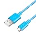 Produktbild Vanko Micro-USB Ladekabel Datenkabel für Android Smartphones wie Samsung, Huawei, Xiaomi, LG, HTC, Sony, Kindle, Tablet-PC, Smartwatch, Bluetooth-Lautsprecher, 0.25m, Himmelblau