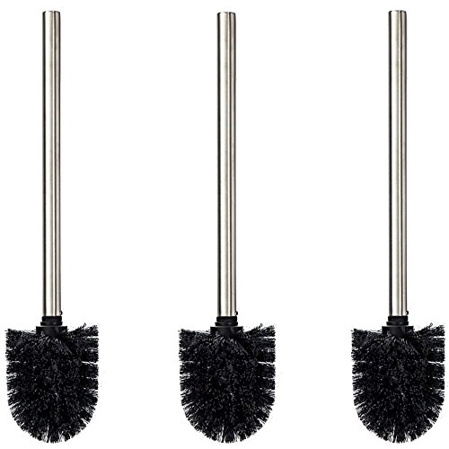 3er Set Edelstahl WC Bürste Ersatz Toilettenbürste ca. 35 cm ausstauschbarer Bürstenkopf