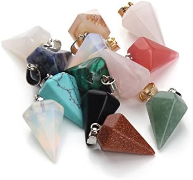 Sauvoo Beads 5pcs/lot Mixed Natural Stone turquoise agate malachite Rose Quartz Necklaces Pendant bullet Pendulum Charms for Necklace