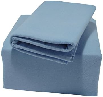 Indulgence Flannelette Flat Sheet, 100% Brushed Cotton, Blue, Single