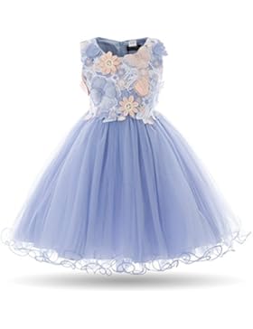 Cielarko Mädchen Kleid Prinzessin Blumenmädchen Sommer Hochzeit Kinder Weiß Kleider