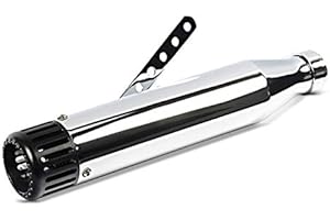 CRAFTRIDE Tubo de Escape Straight para Cafe Racer Scrambler y Motos Custom Cromo