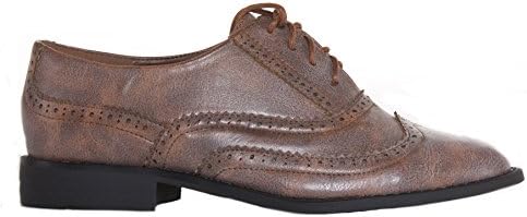 Ladies Womens Brogue Girls Lace Up Flat Casual Pumps Retro Vintage Shoes Size 3-8 New