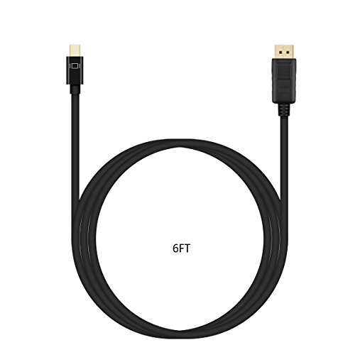 Mini DP auf DP Kabel, 1.8m Vergoldet Mini DisplayPort(Thunderbolt) auf Displayport(DP) Kabel(Schwarz) Konverter Adapter V1.2, 4K Resolution Unterstützte von SZCTKlink - 5