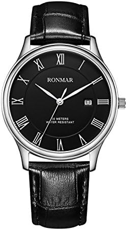 RONMAR Men's Analog Quartz Watches with Leather Strap RM8005GCB