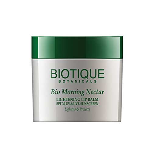 Biotique Morning Nectar Lightening Lip Balm SPF 30 UVA/UVB Sunscreen Lightens and Protects
