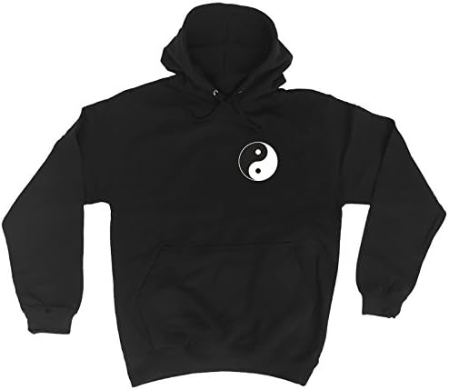 123t Yin Yang ... Pocket Design (M - BLACK) HOODIE